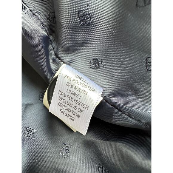 Banana Republic Trench Coat Navy White Ribbon Trim Belted Pocket Women size S - Picture 10 of 13